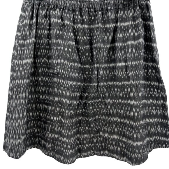 Eileen Fisher Ikat Pleated Organic Cotton A Line Skirt Size M Gray Pockets - Picture 8 of 11